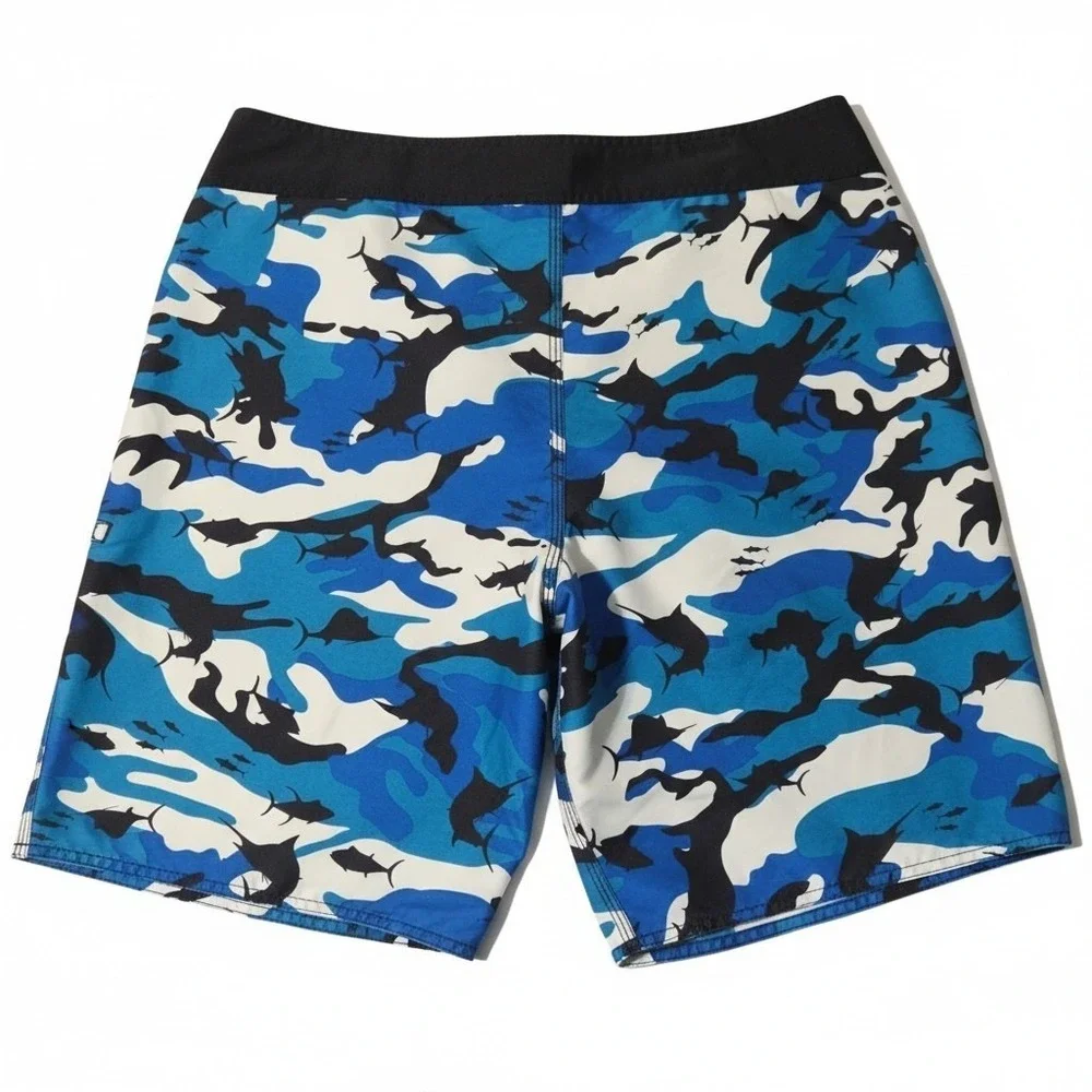 Pelagic Board Shorts Mens 34 Blue Fish Camo Marlin Offshore Fishing Style 222
